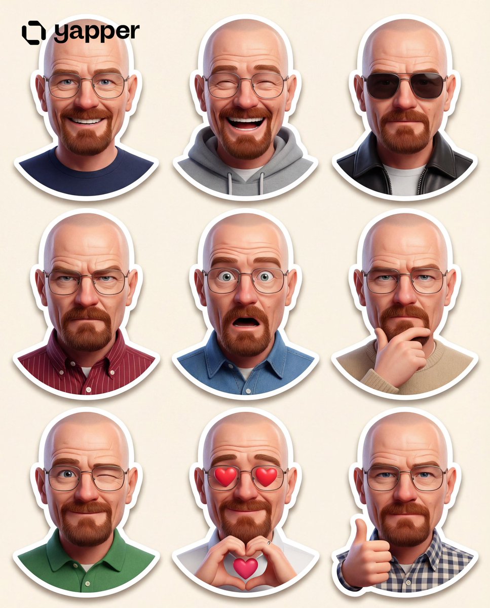 Premium Pixar-style 3D character sticker set that is clearly