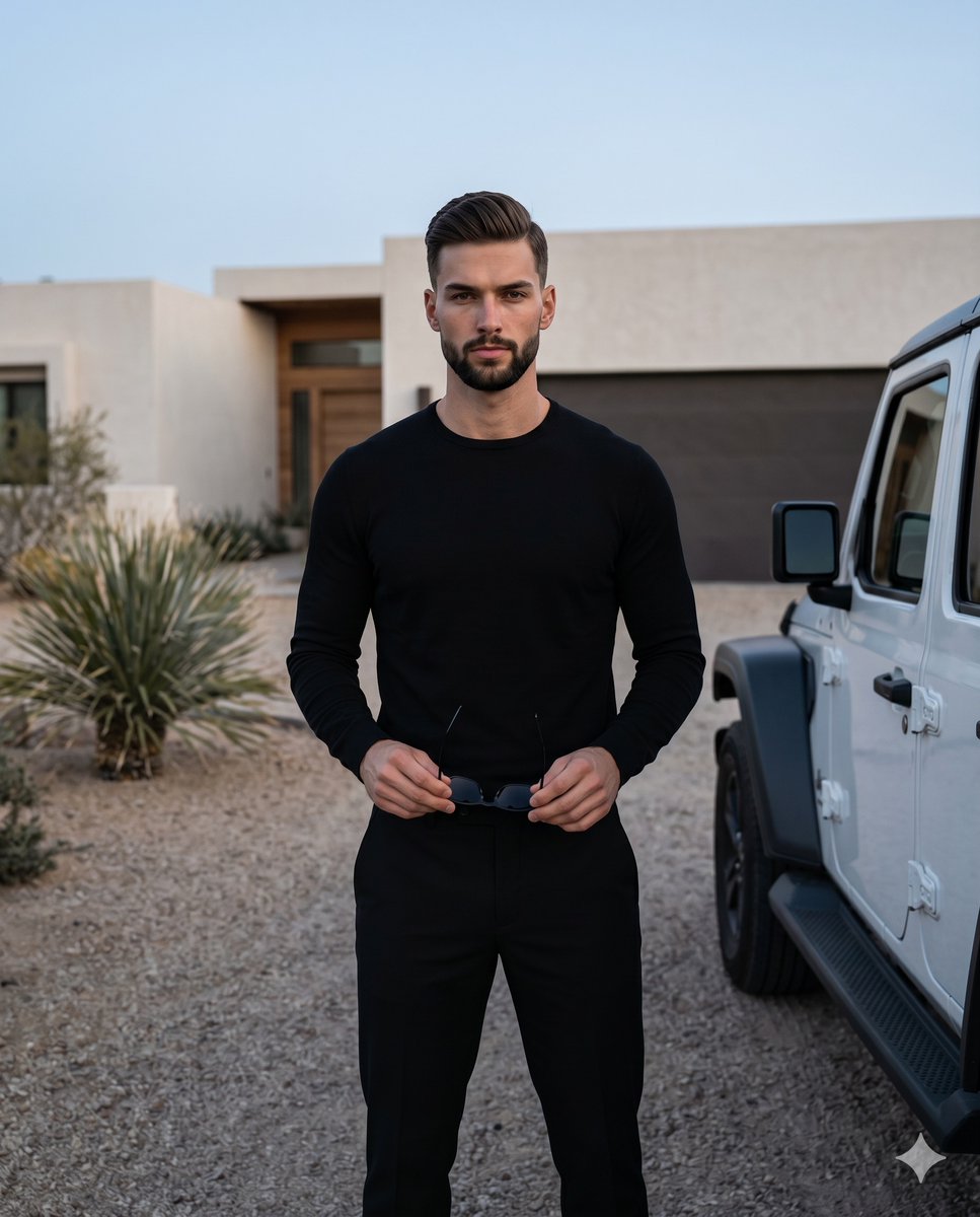 Minimalist Desert Lifestyle Car Portrait
