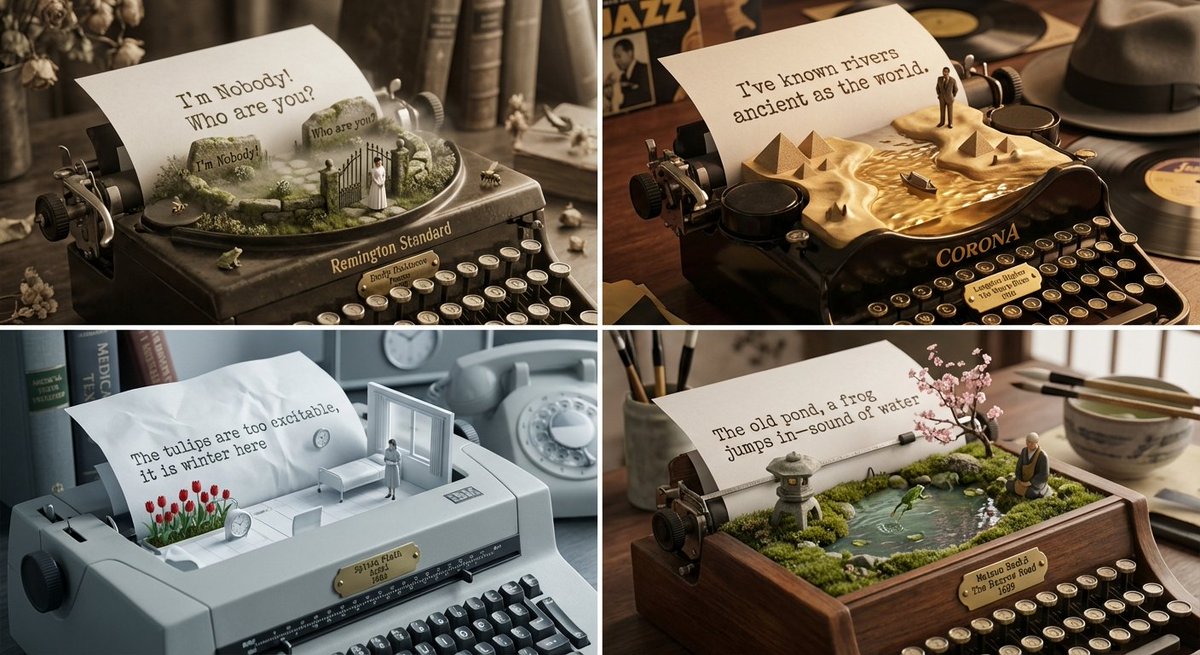 Literary Curator and Typewriter Sculptor Prompt