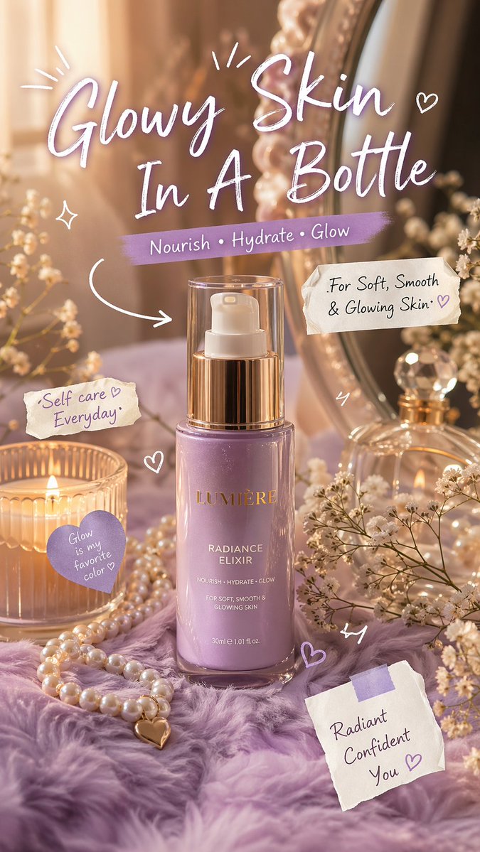Luxury aesthetic skincare advertisement,soft pastel background, warm