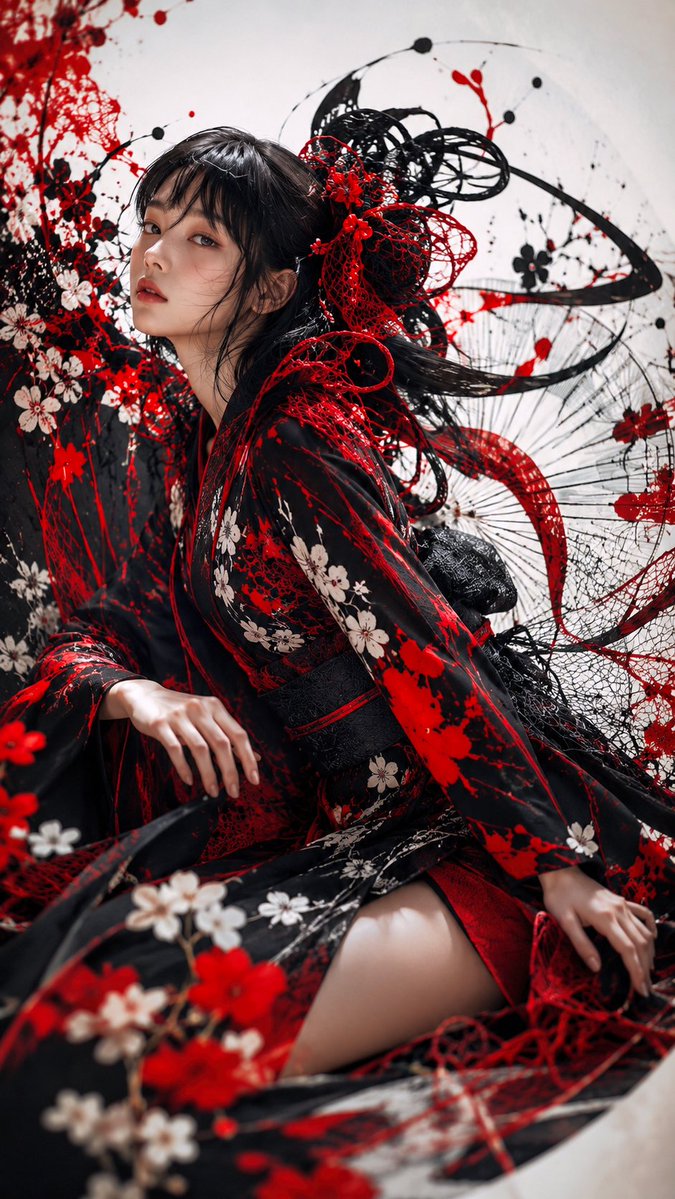 人像插画樱花高级