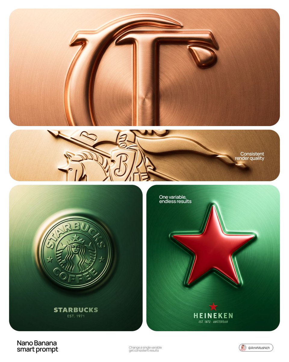 Embossed Metal Logo Bas-Relief