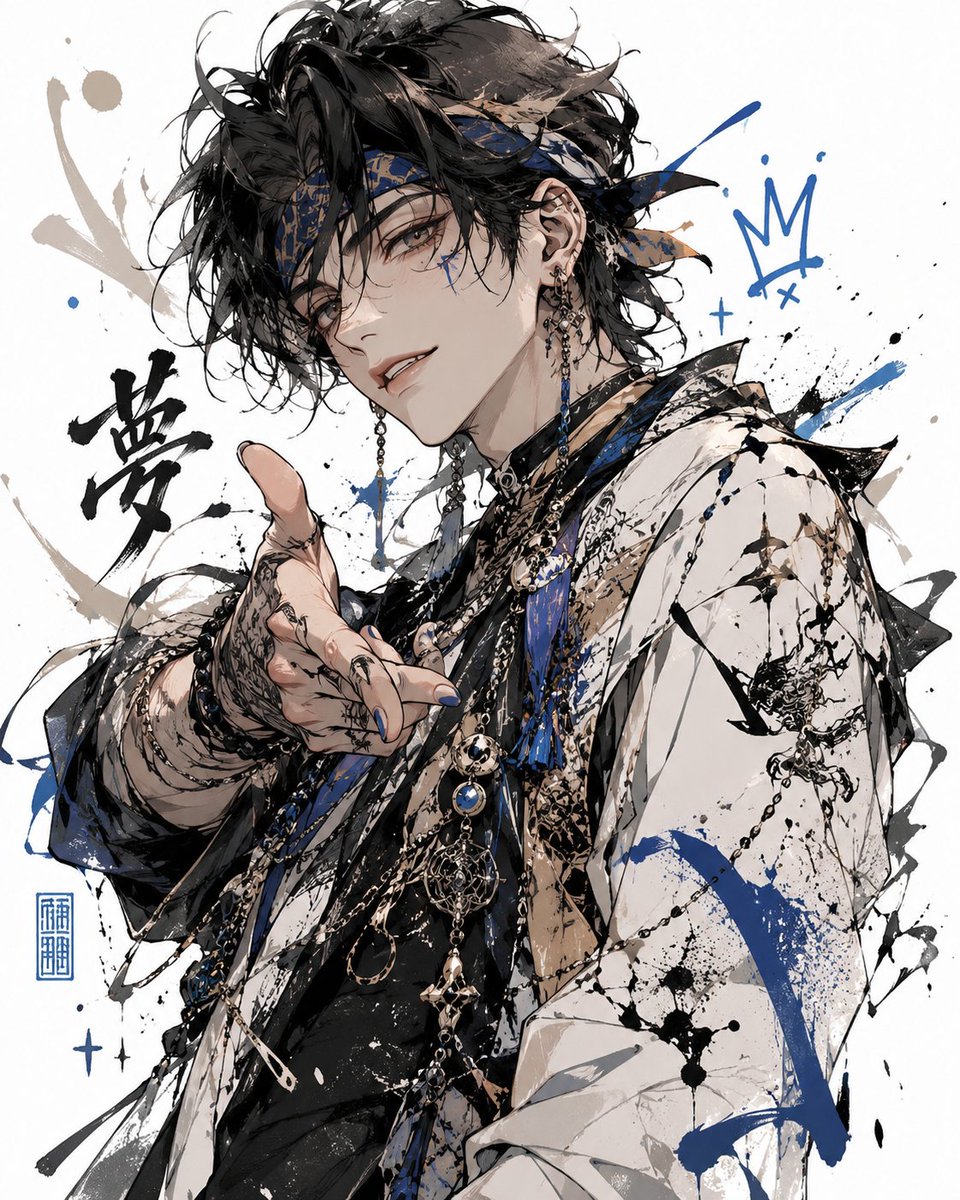 男性动漫插画街头