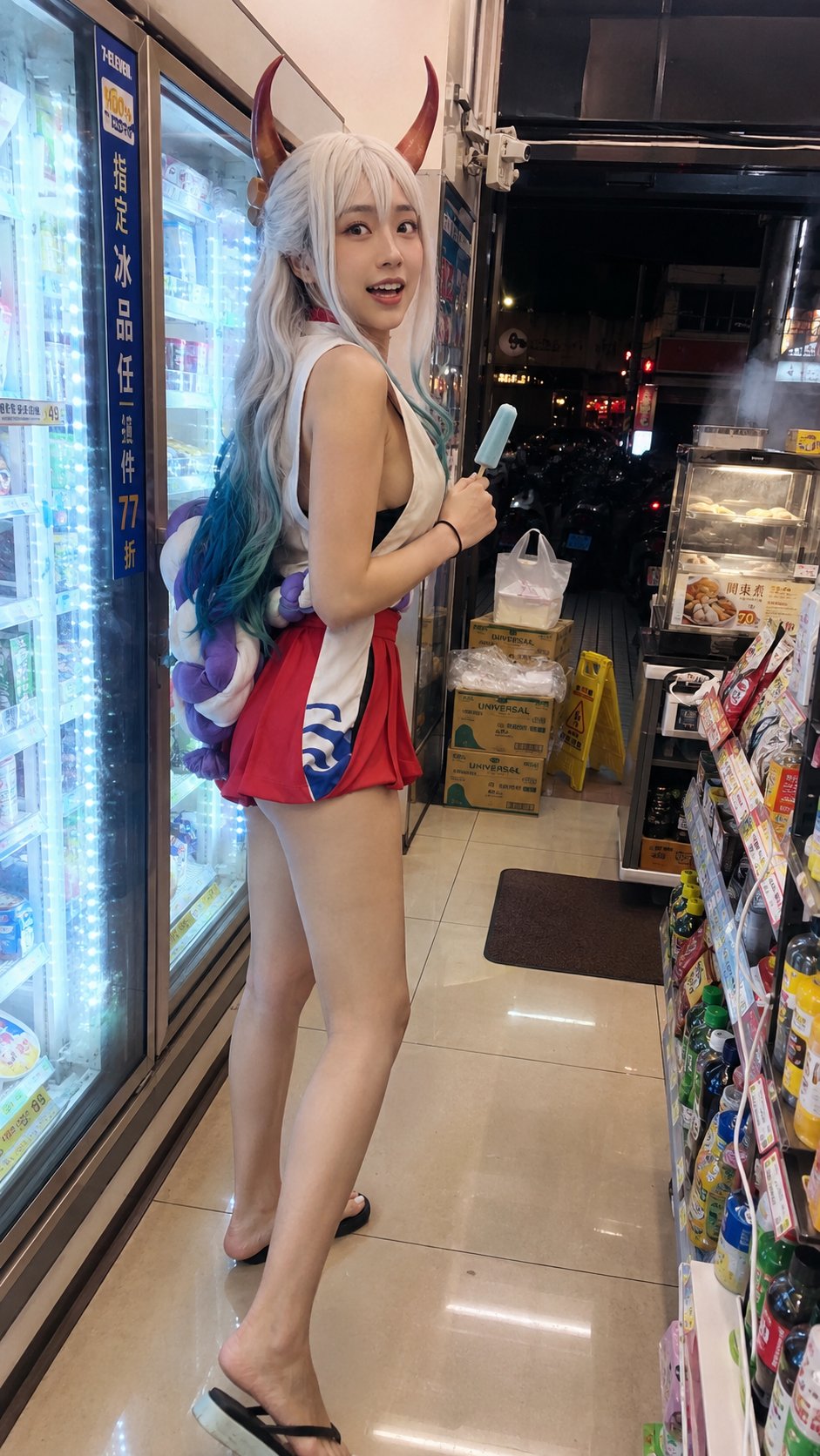 海贼王角色写实动漫便利店夜景