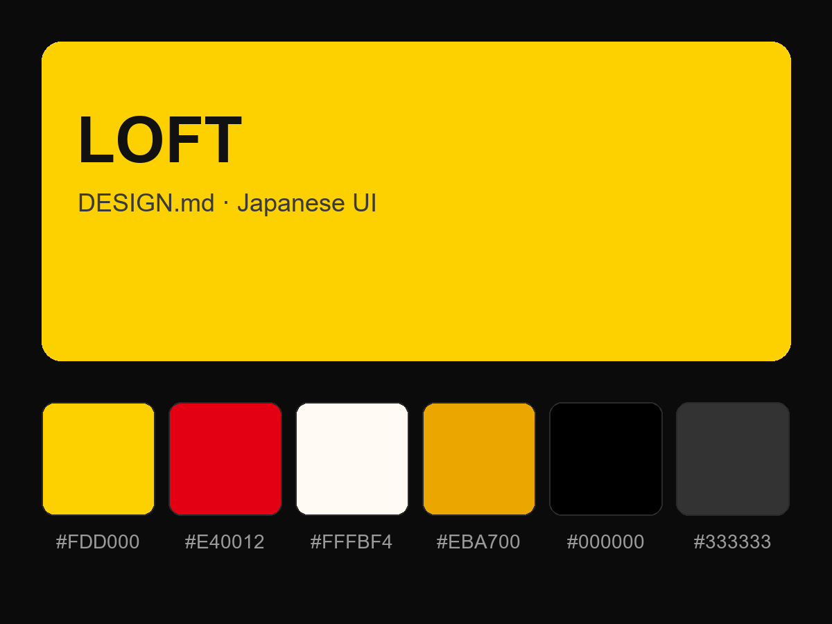 LOFT Style Design System (DESIGN.md, Japanese UI)