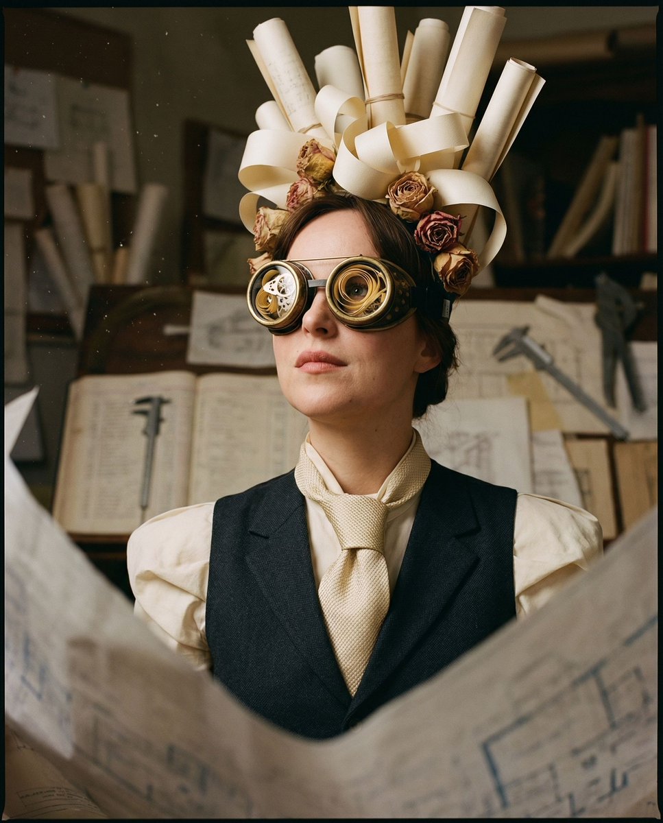 Sculpted Parchment Headpiece Portrait