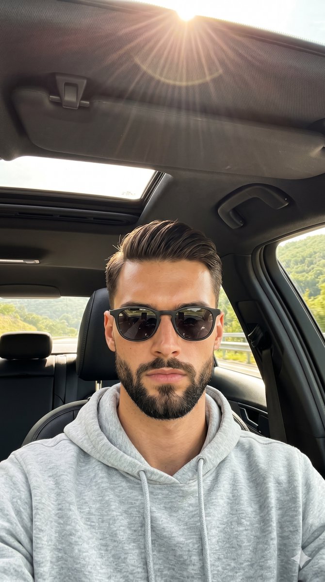 Cinematic Car Interior Male Portrait
