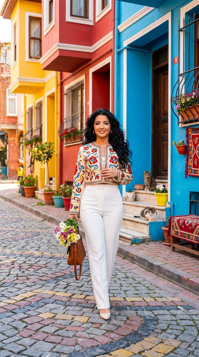 Balat Historic Street Spring Portrait