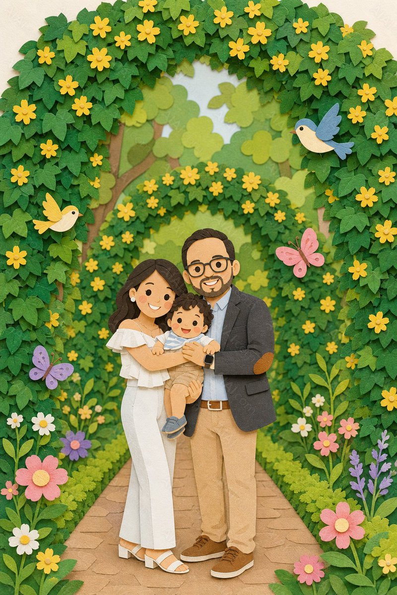 人像插画花园温暖