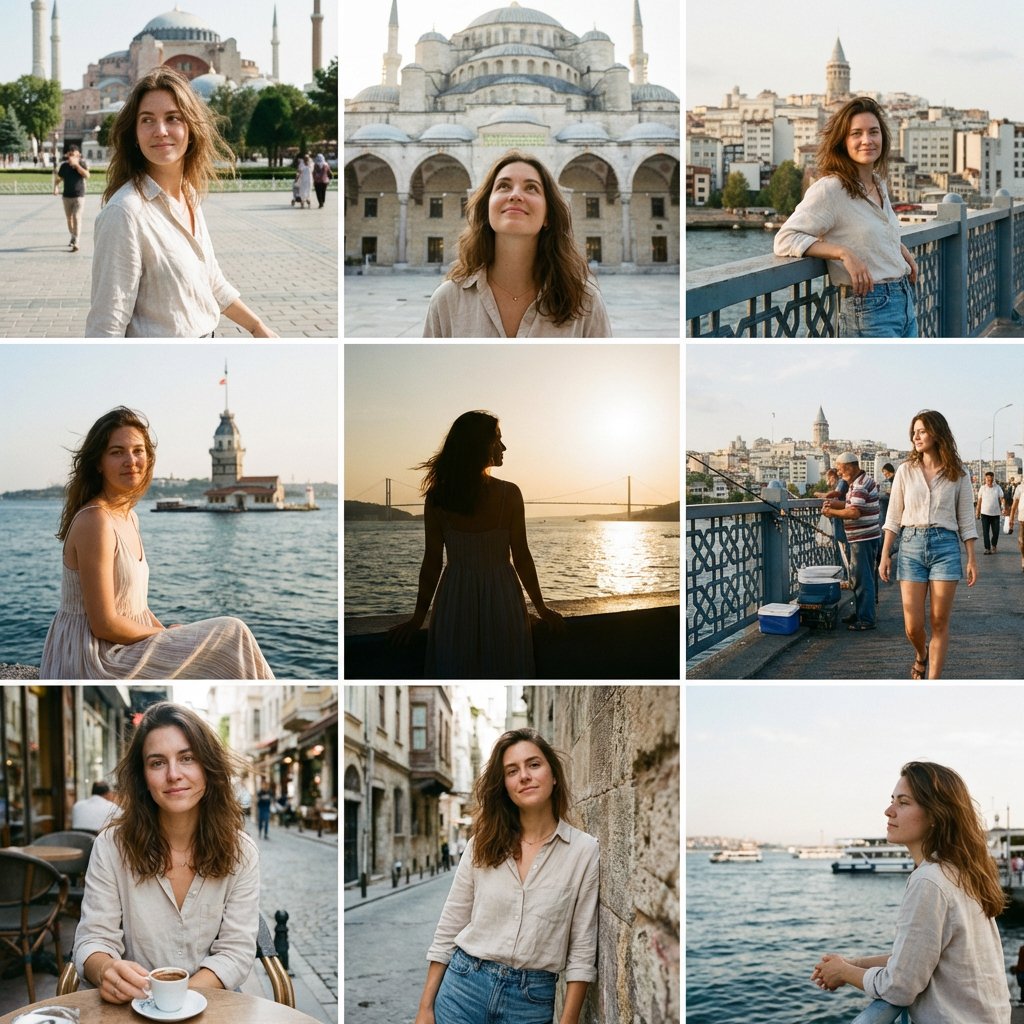 Instagram Travel Grid of an Attractive Woman in Istanbul