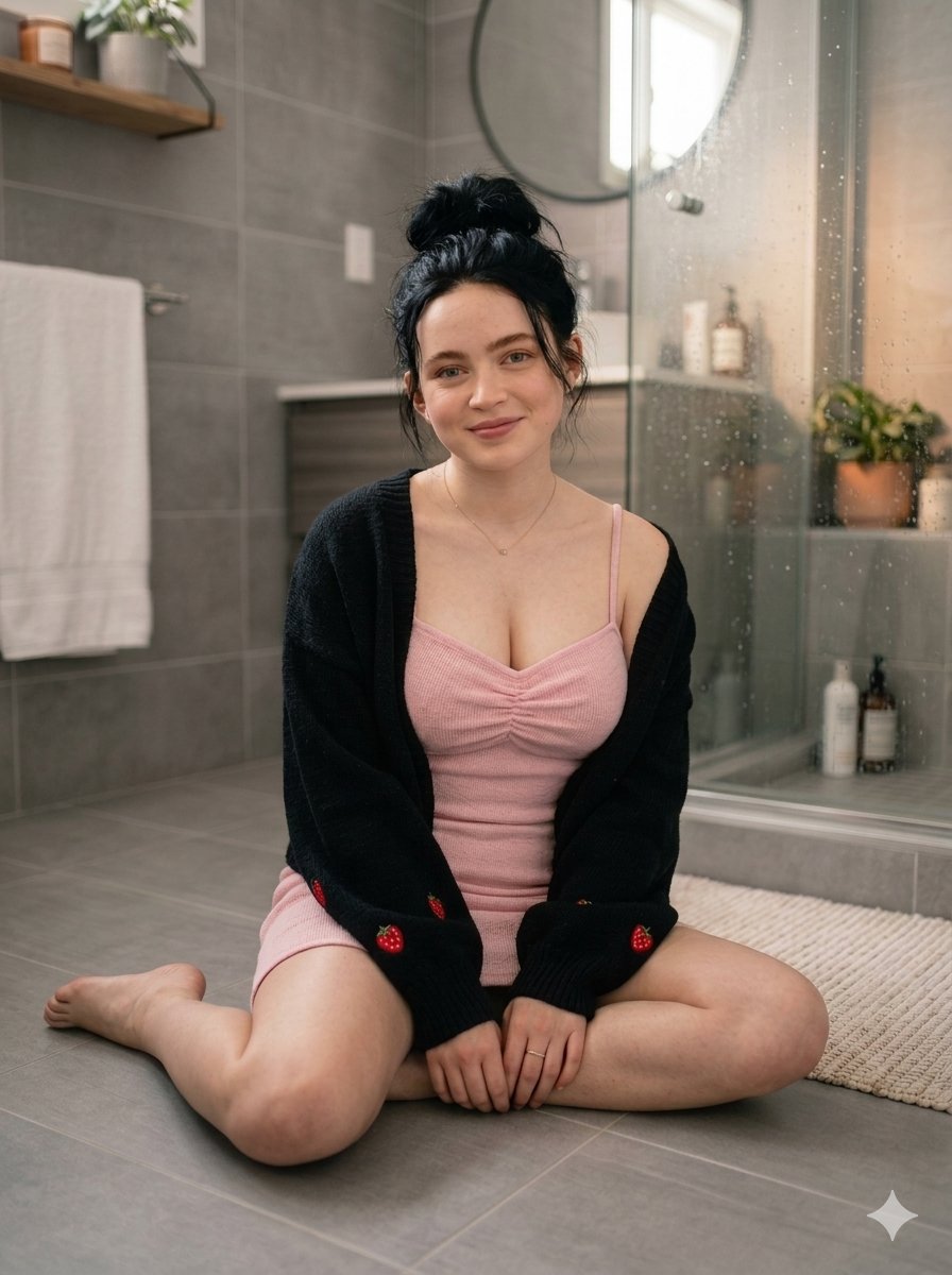 Cozy Pink Bathroom Portrait