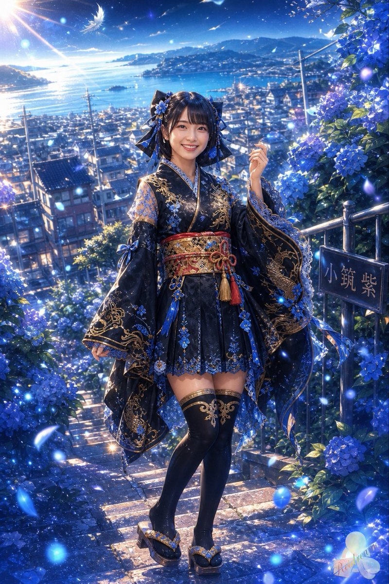 女性动漫插画黄昏山优雅