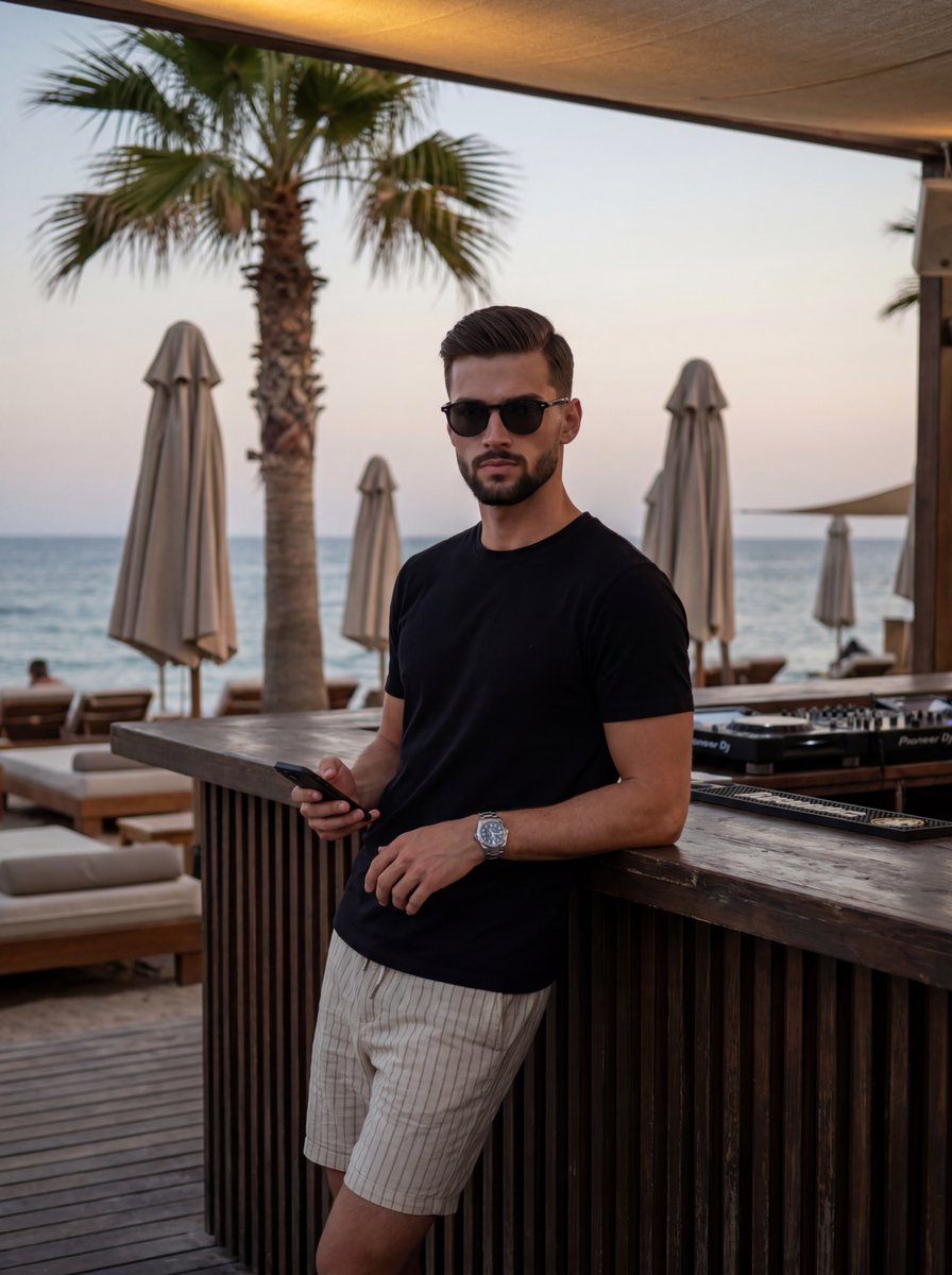Male Beach Club Lifestyle Photography