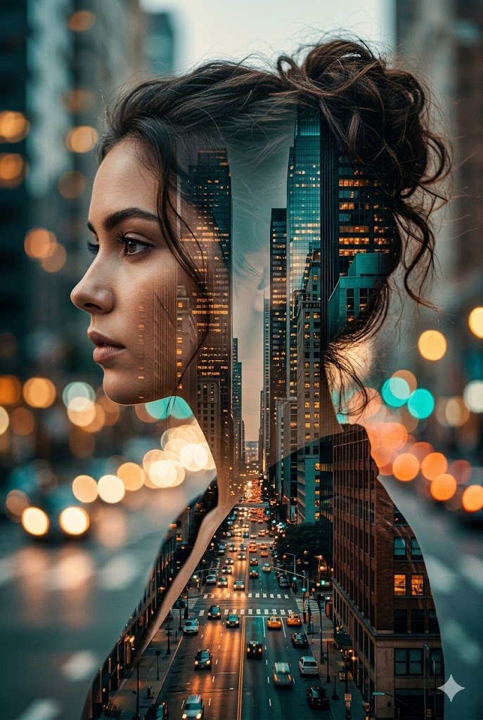 Cinematic Double Exposure Portrait