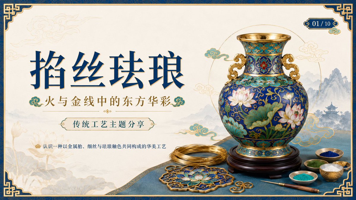 景泰蓝工艺 PPT 封面