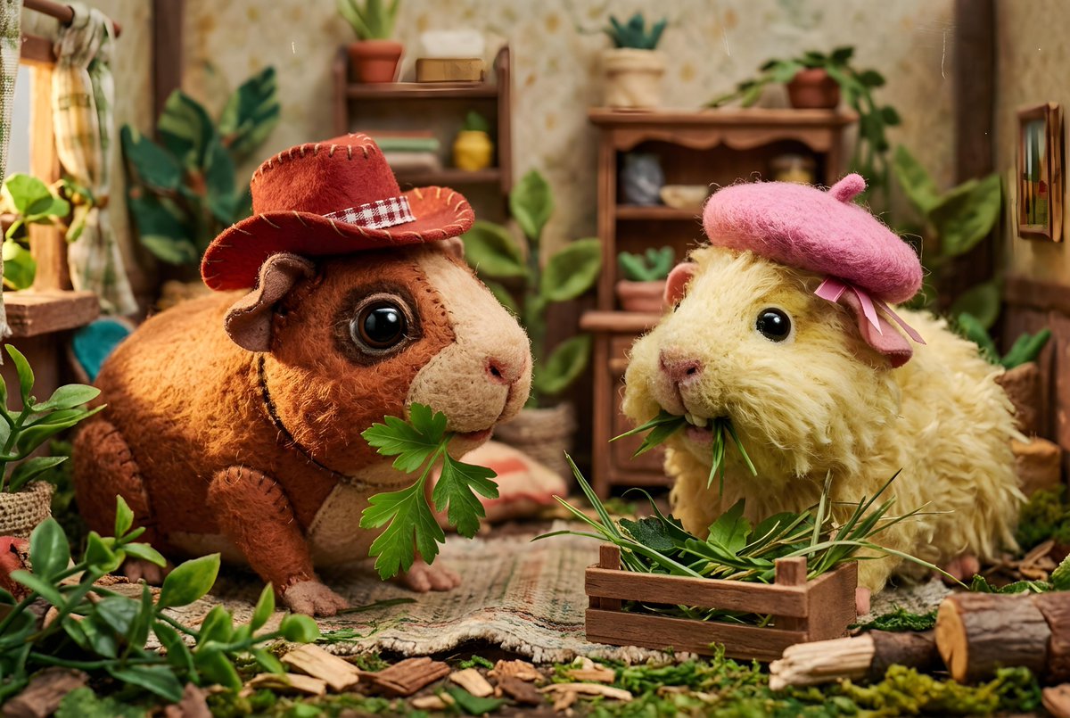 Guinea Pigs with Fashion Accessories