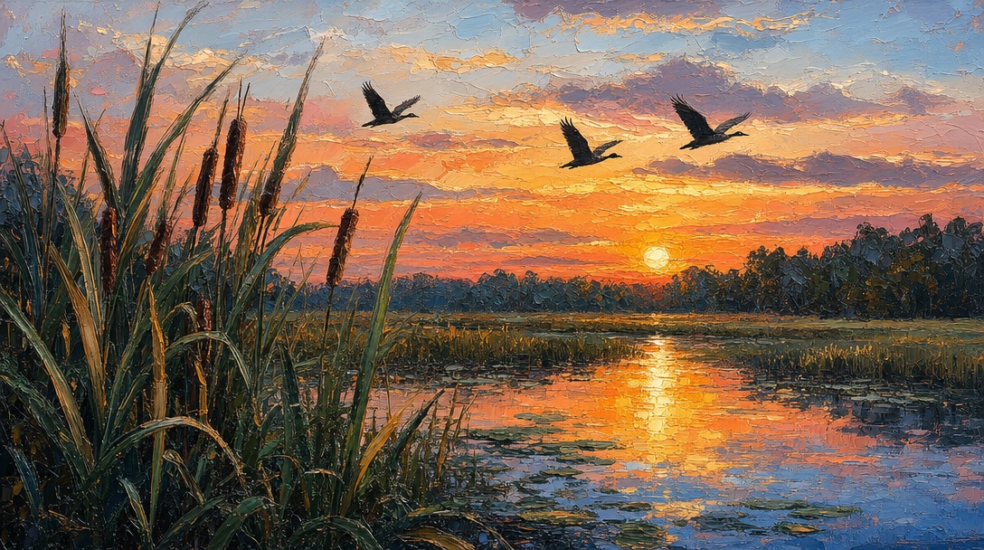 风景厚涂油画