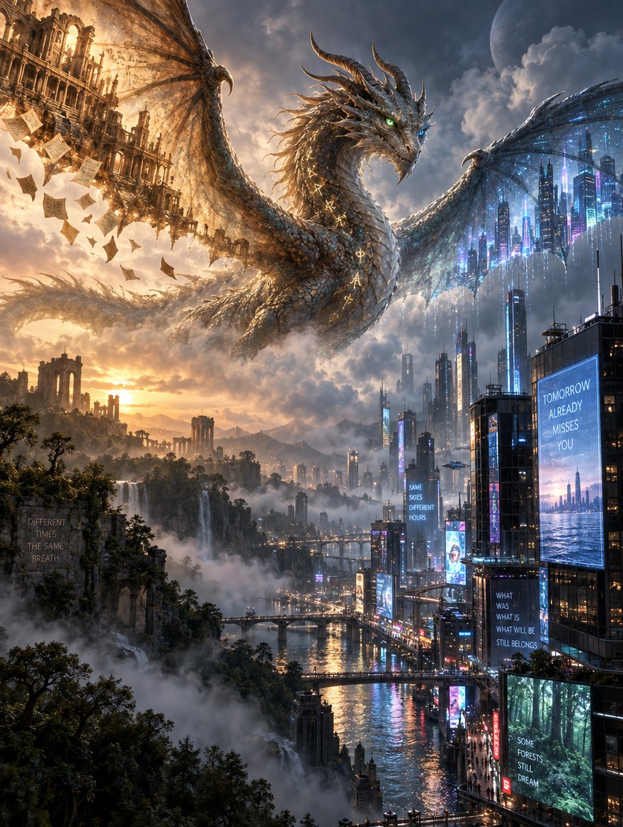 Intricate Poetic Dragon Fantasy Text