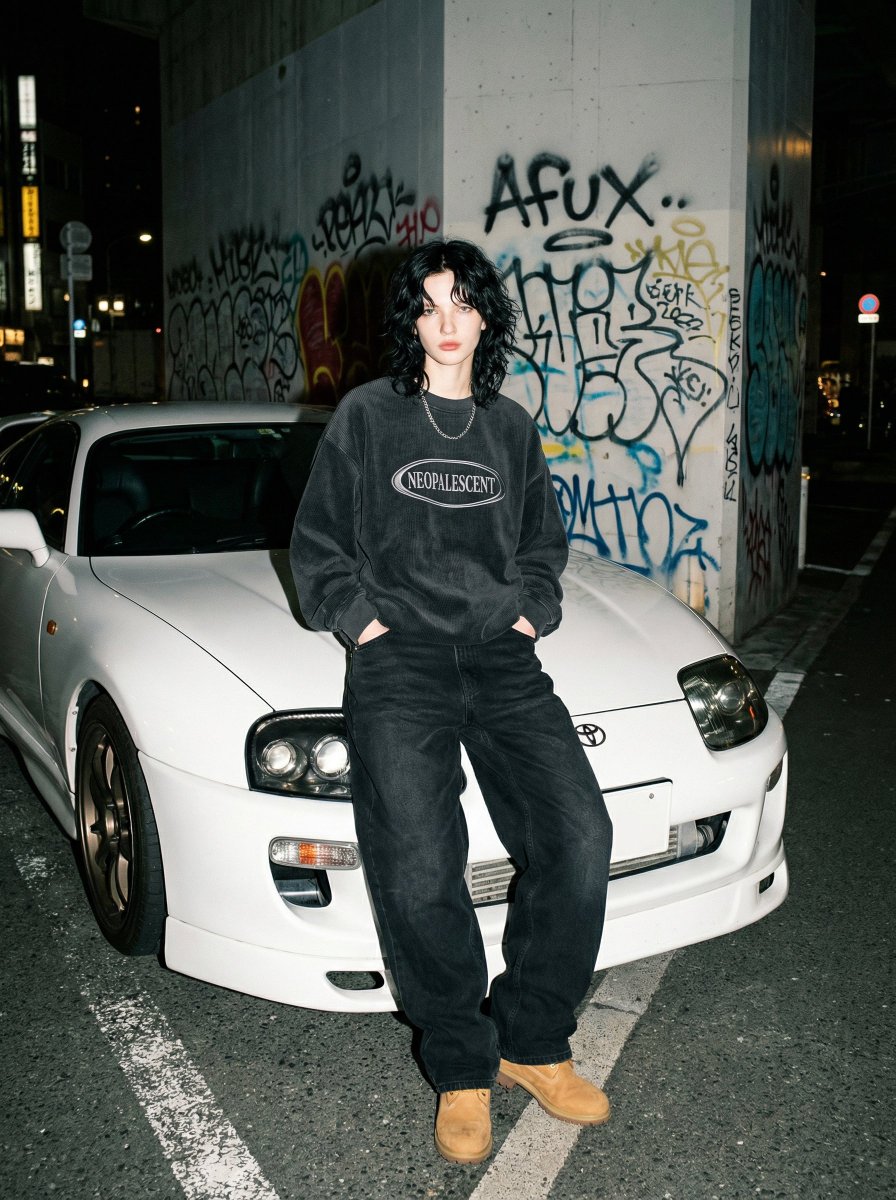 90s Streetwear Portrait with Toyota Supra MK4