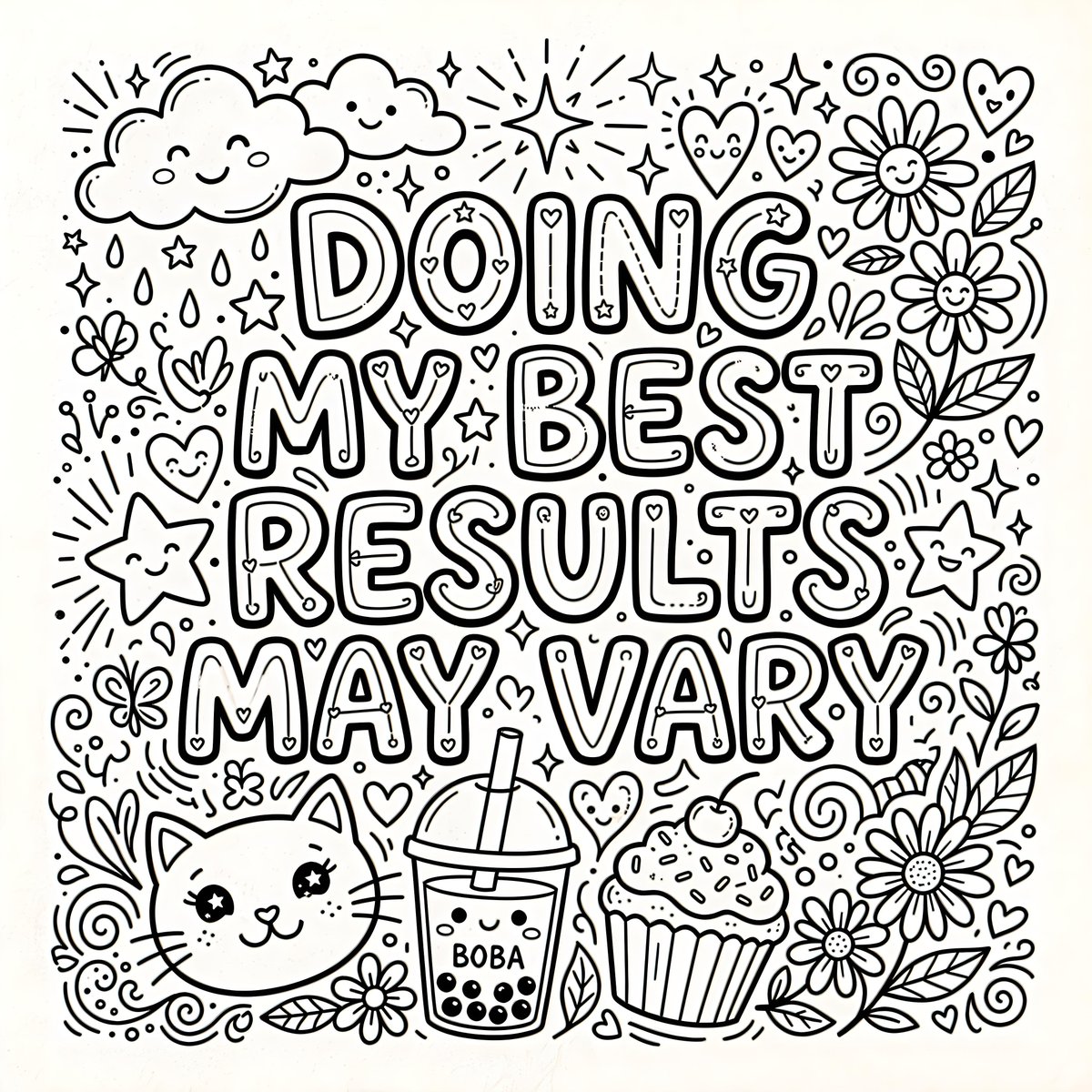 Whimsical Coloring Page Illustration