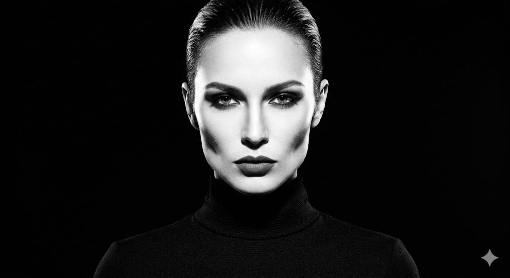 High-Contrast Fashion Studio Portrait