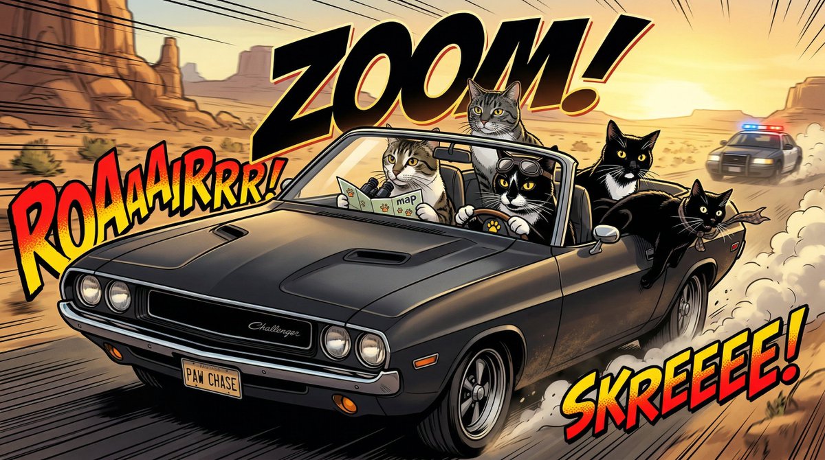 Epic Car Chase Action Shot