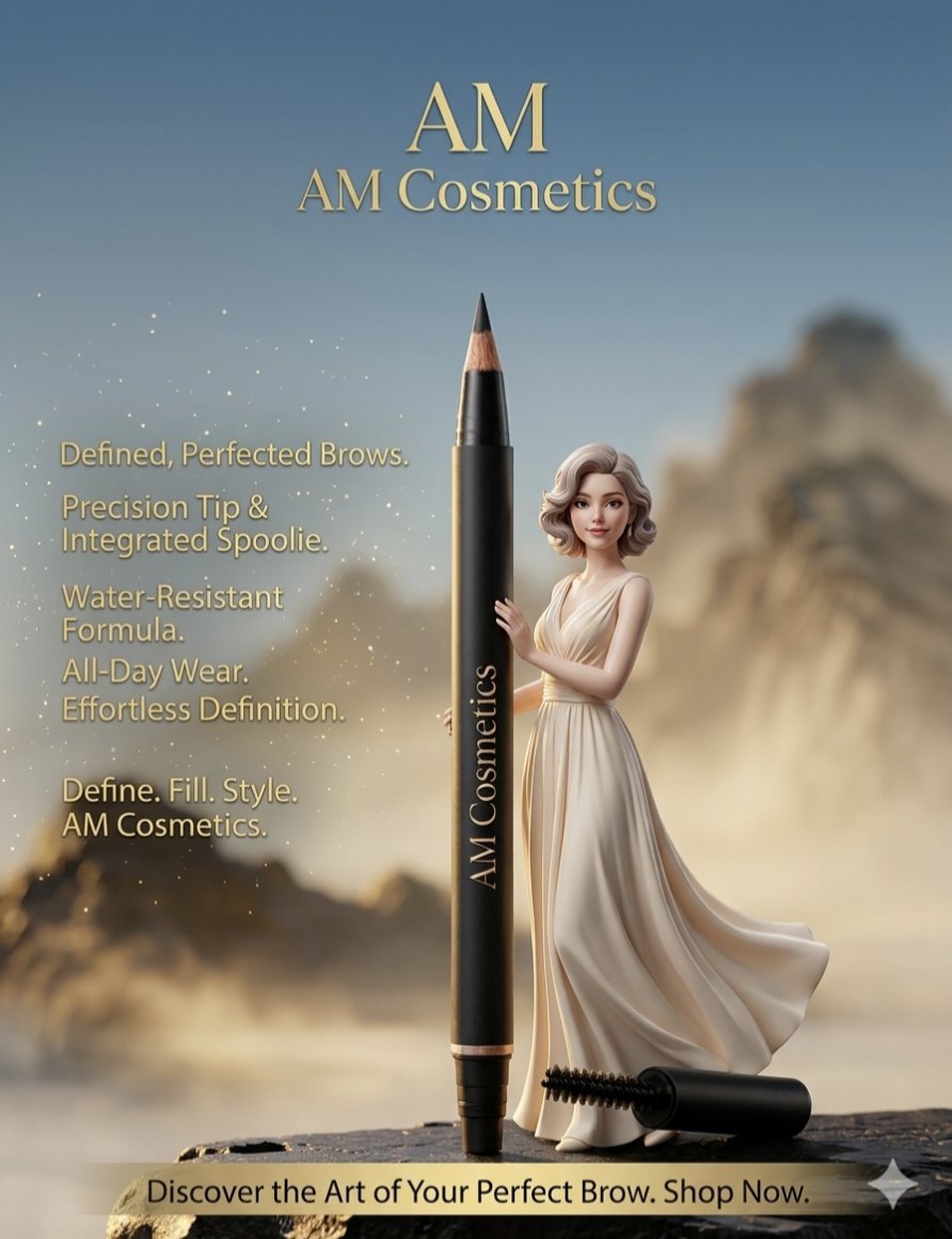 3D Rendered Eyebrow Pencil Advertisement