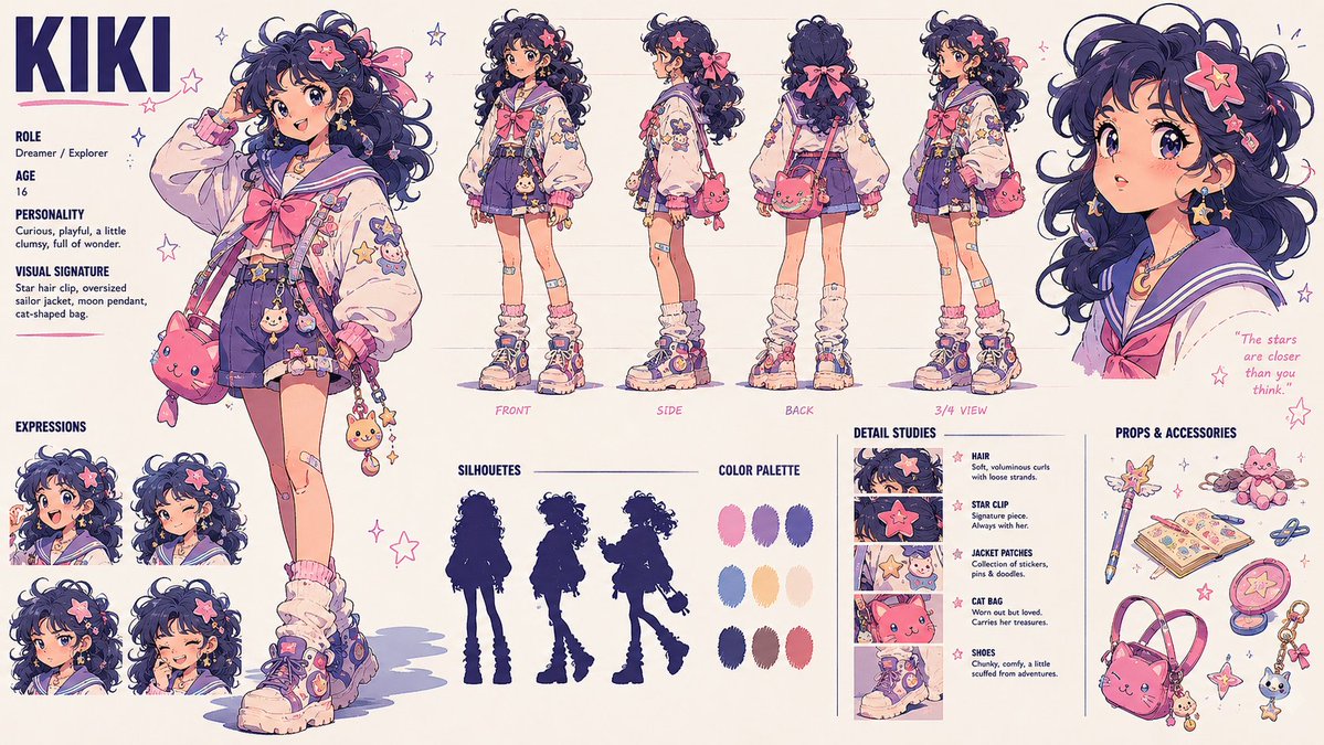 女孩动漫插画梦幻星空可爱