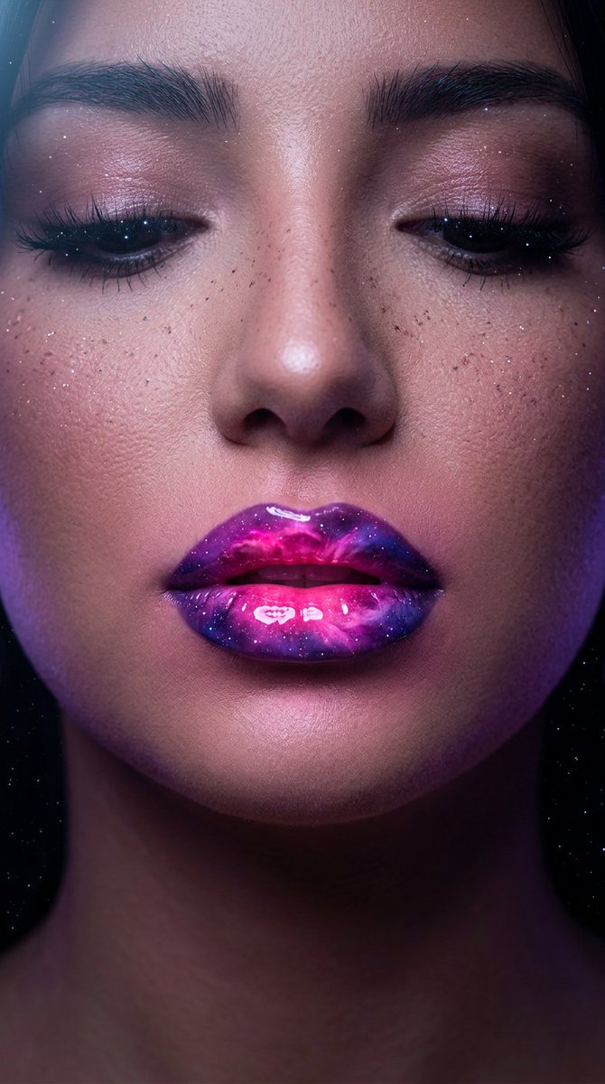 Cosmic Nebula Lipstick Beauty Campaign