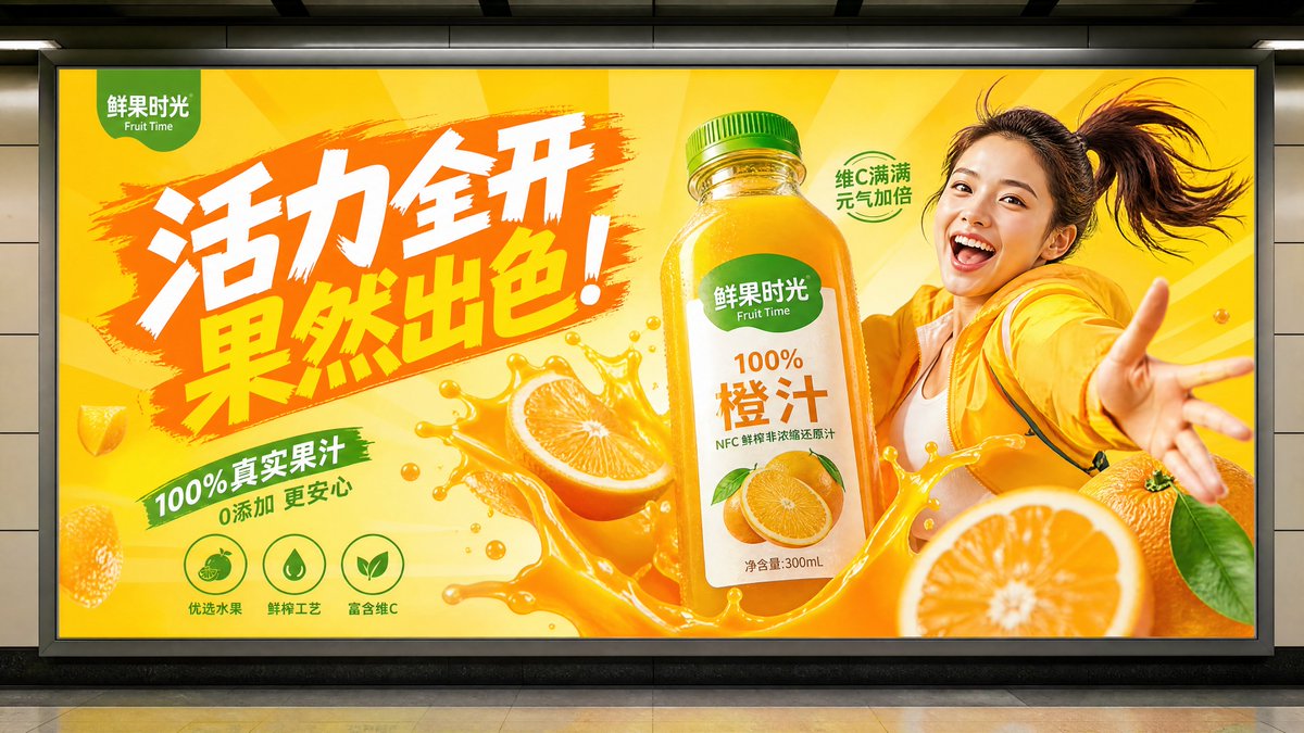 地铁果汁饮料广告