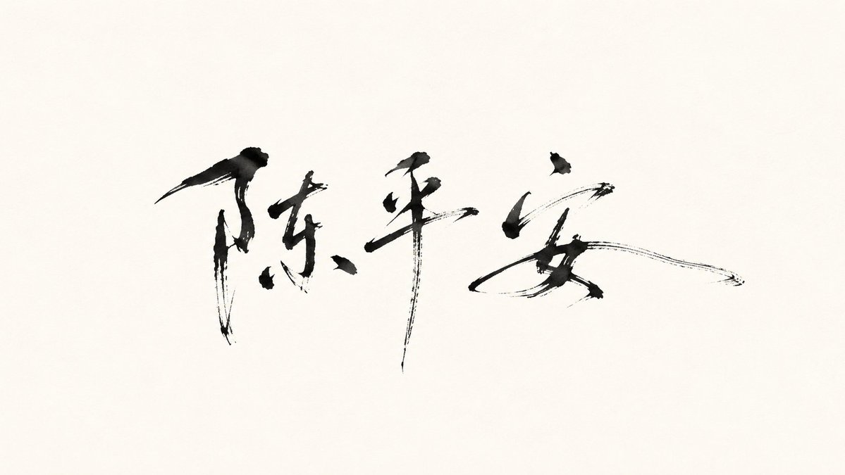 极简水墨书法签名