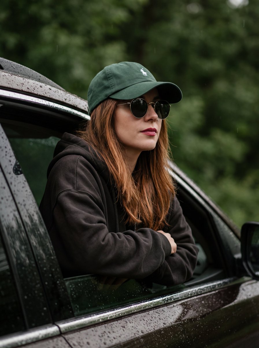 Cinematic Rainy Day Car Window Portrait Prompt