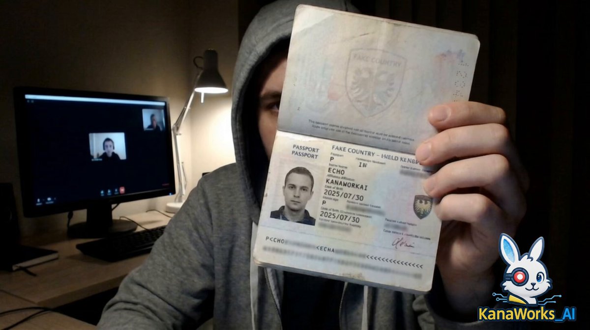 ID verification character with visible passport
