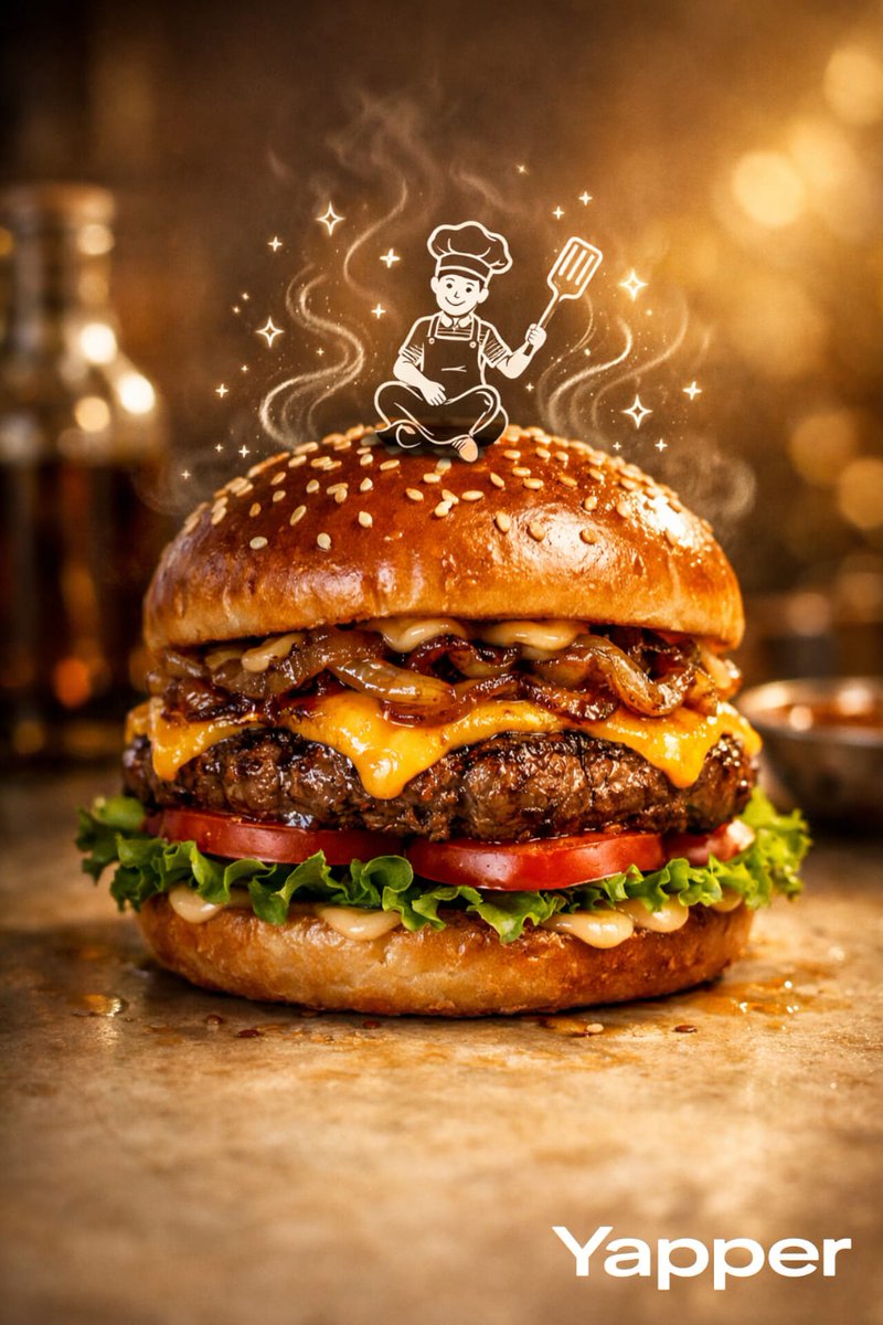 Luxury Food Advertisement Photography with Illustrated Chef