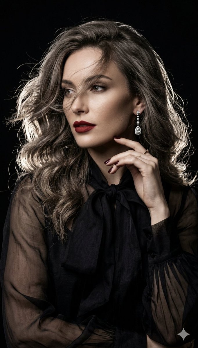 Cinematic high-fashion portrait with Chiaroscuro lighting