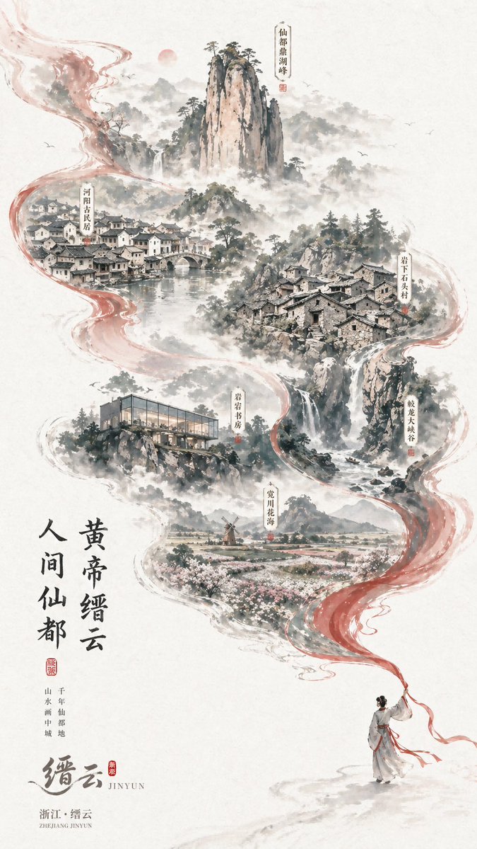 风景海报品牌山优雅