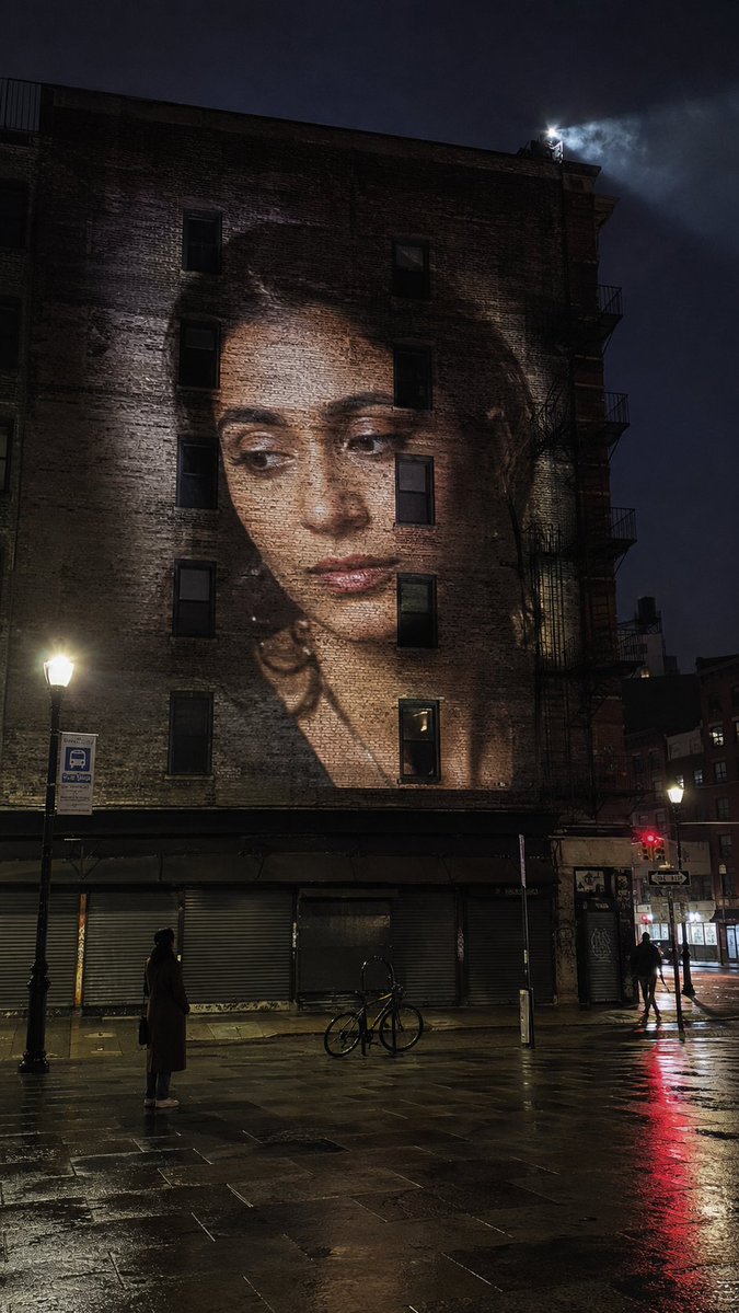 Building Projection Night Portrait