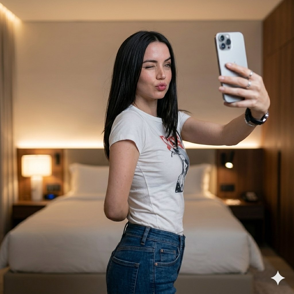 Luxury Bedroom Selfie Portrait