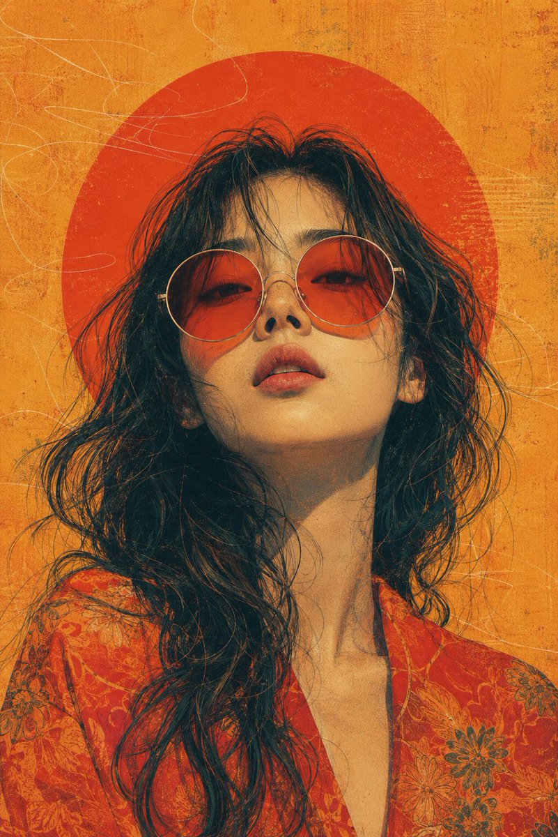 Retro-Futuristic Editorial Portrait with Sunglasses