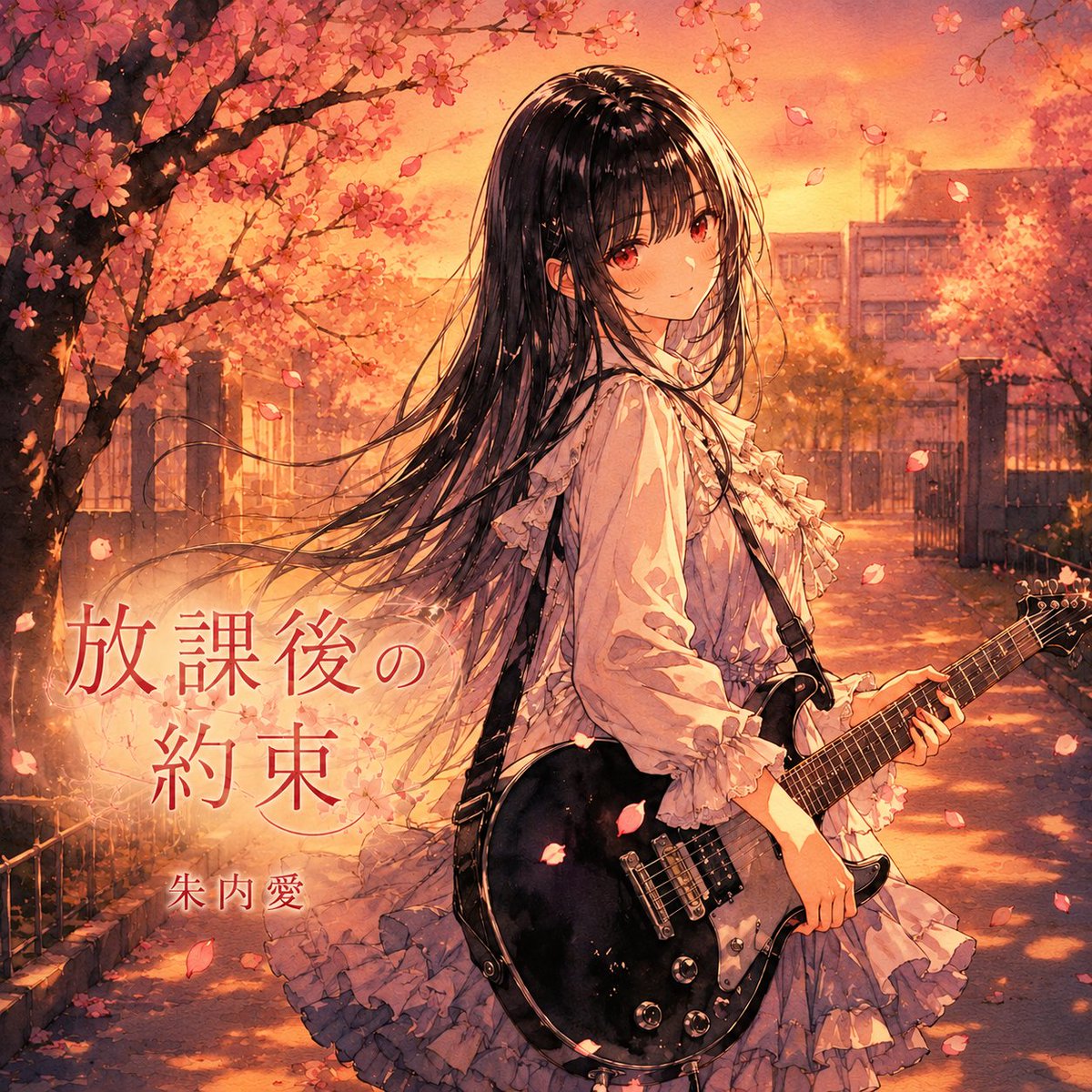 少女动漫封面樱花温暖优雅