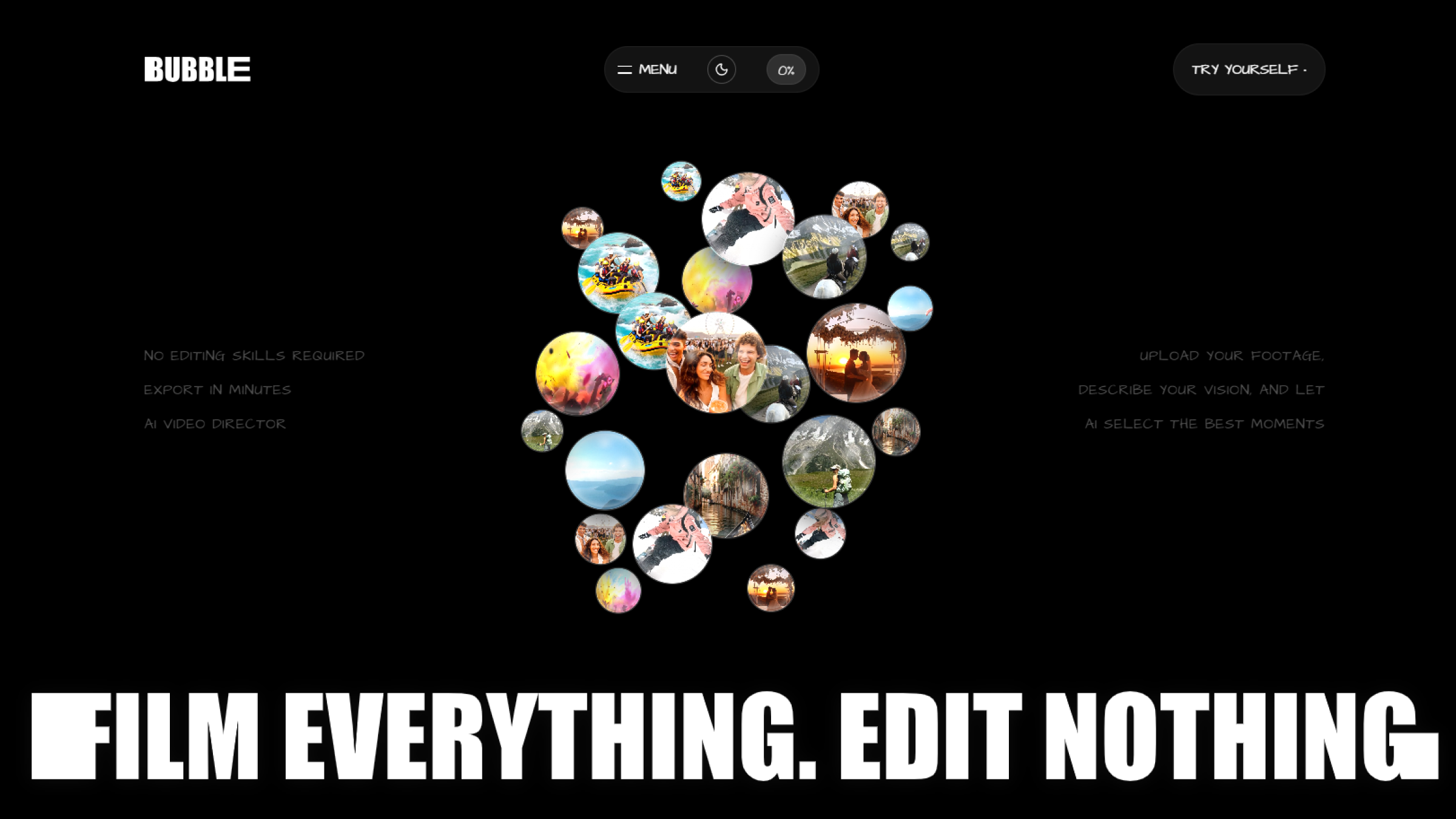 AI Video Editor Header - Bubble