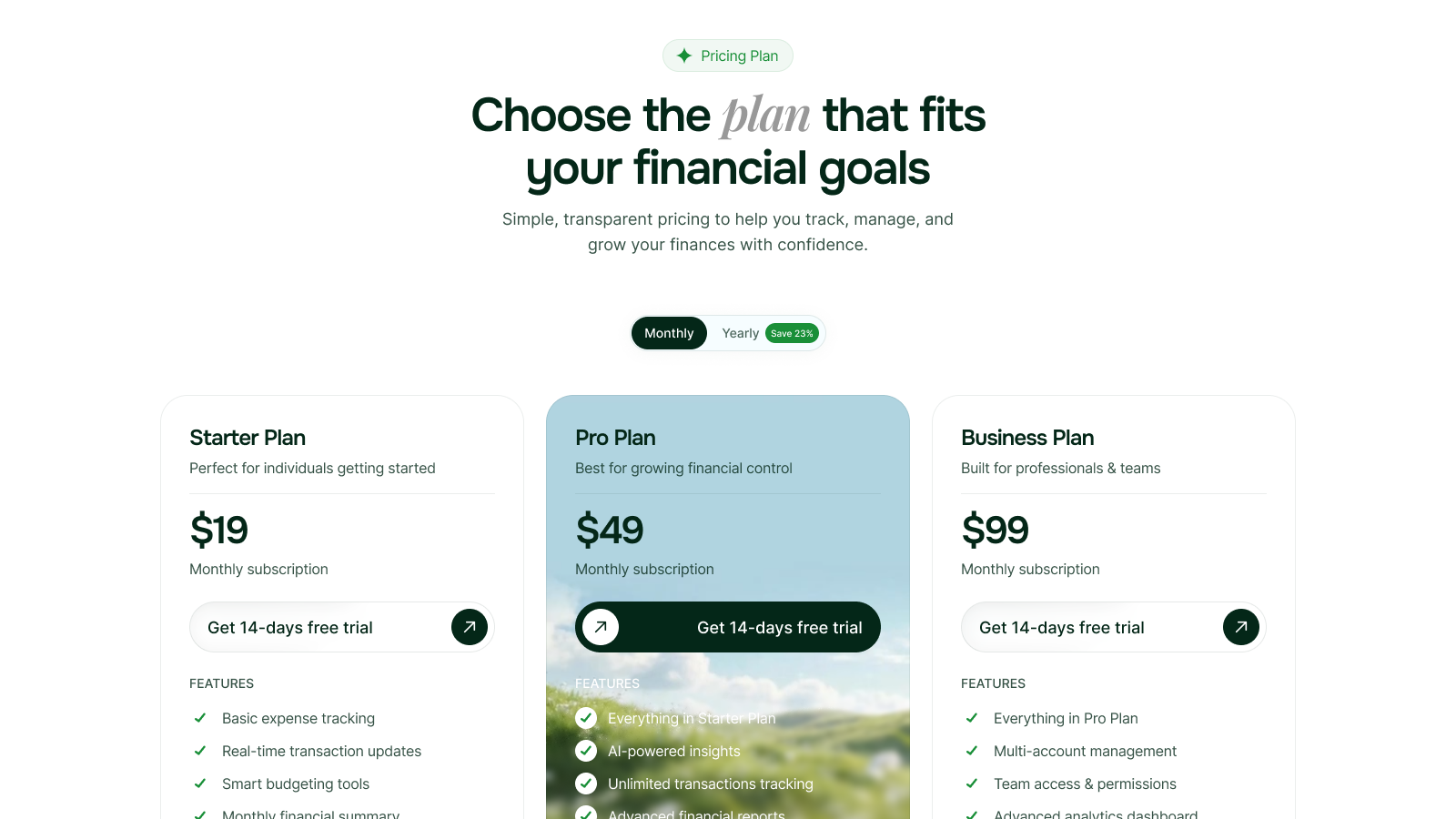 Pricing 01 Finsyc