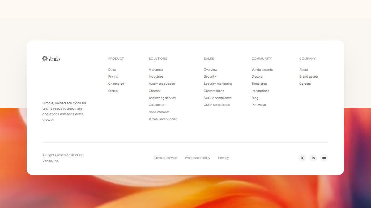 Footer Vendo