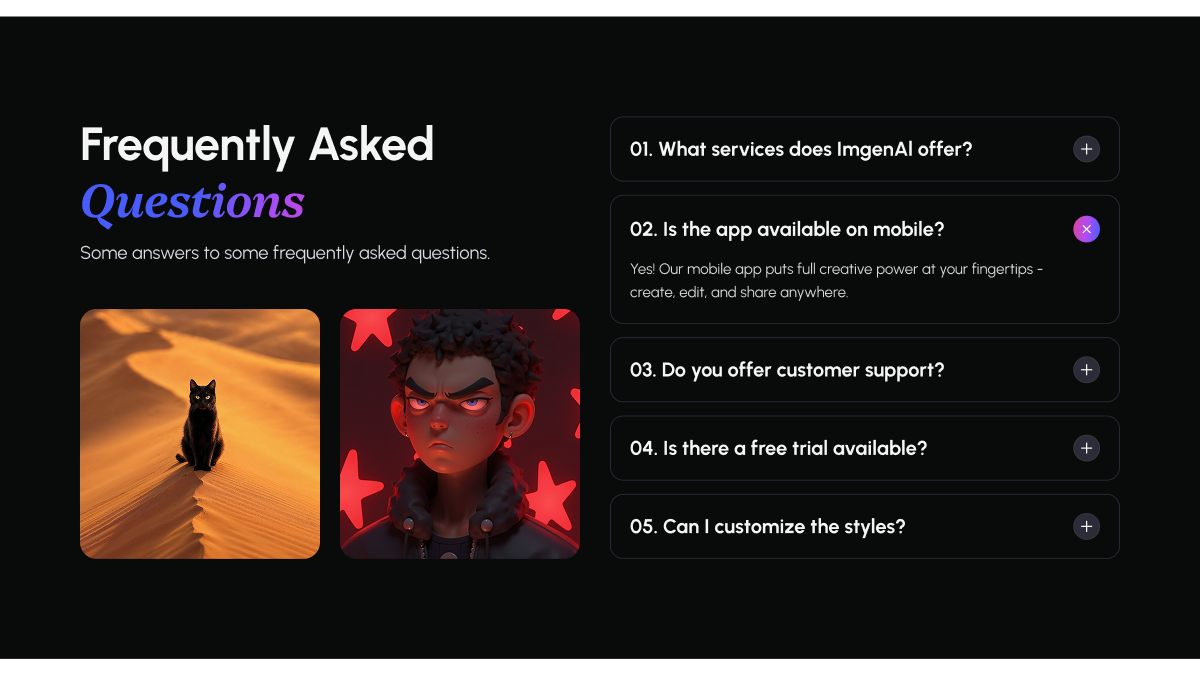 FAQs - ImgenAI